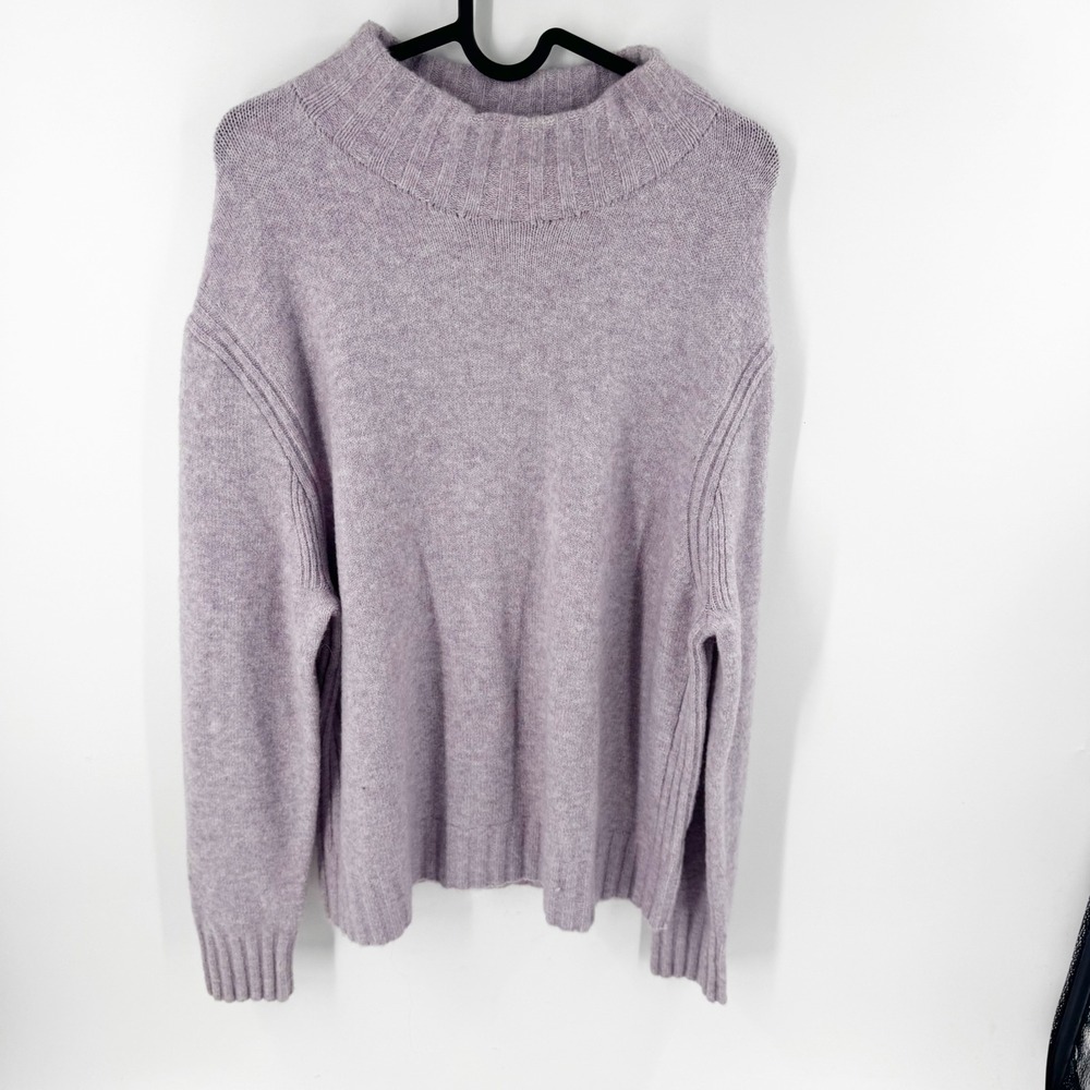 J.Crew Womens XXL Mock Neck Merino Wool Alpaca‎ Blend Sweater Lavender J6366